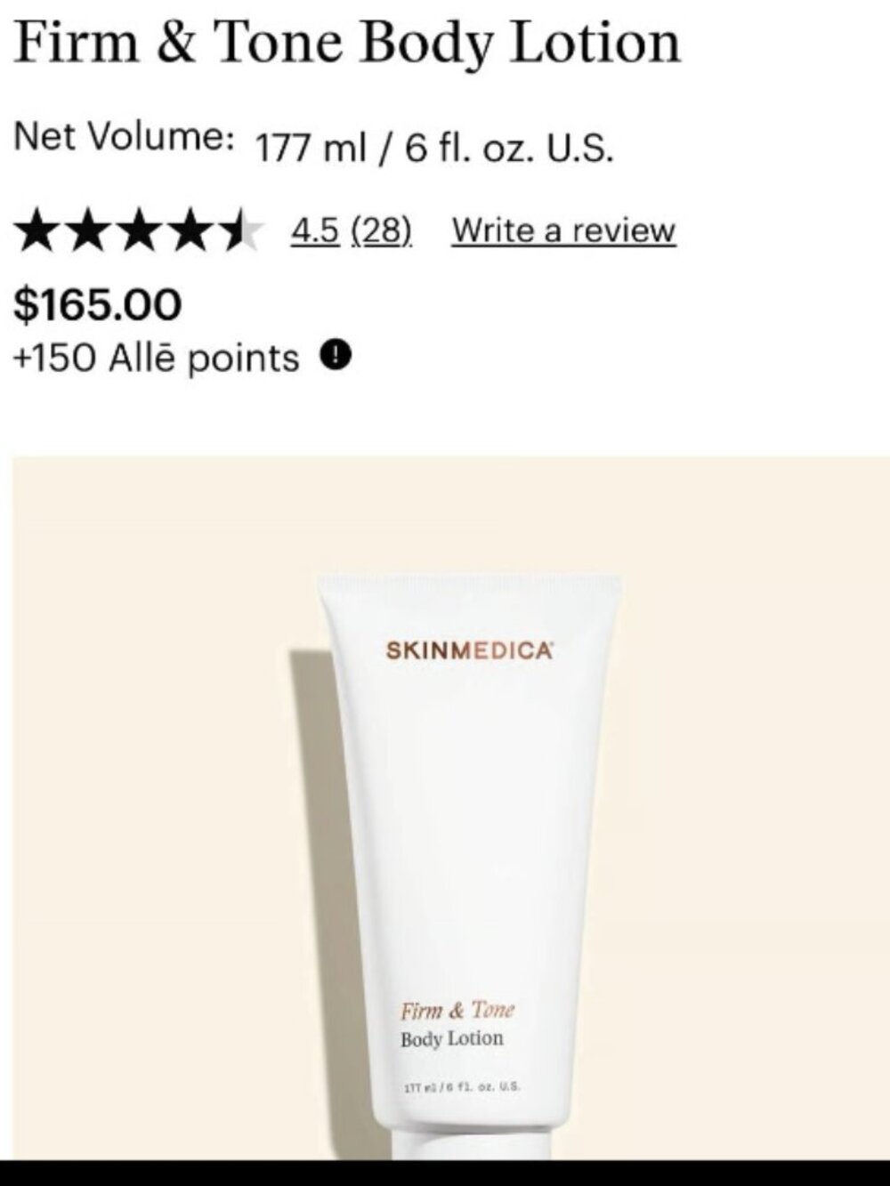 Skinmedica Firm & Tone body lotion BRAND NEW retails $170